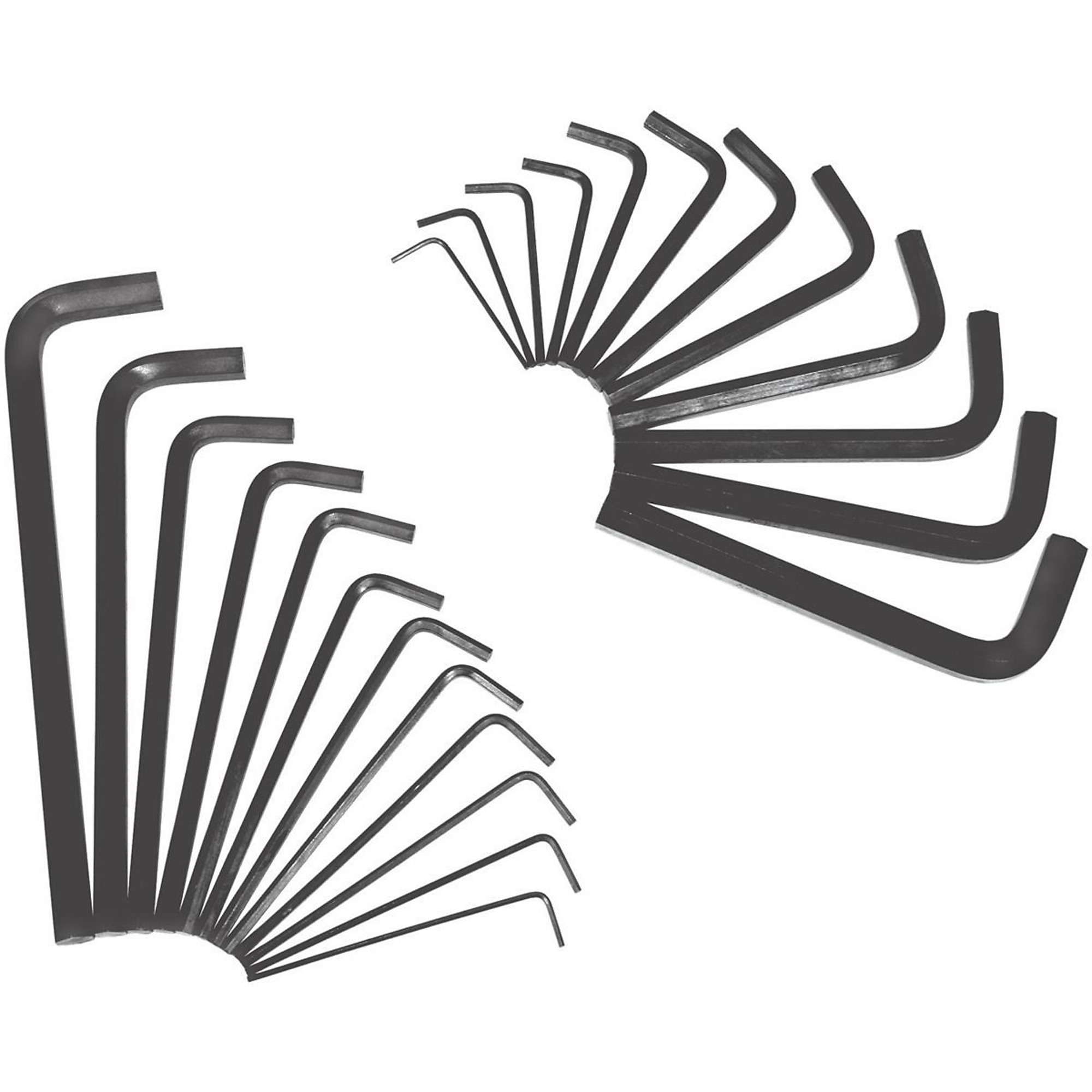 K Tool International Hex Key Set — 25-Pc., SAE & Metric, Roll-Up Pouch, Model# KTI71425